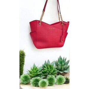 Michael Kors Jet Set Travel Large Chain Tote Flame (NWT)